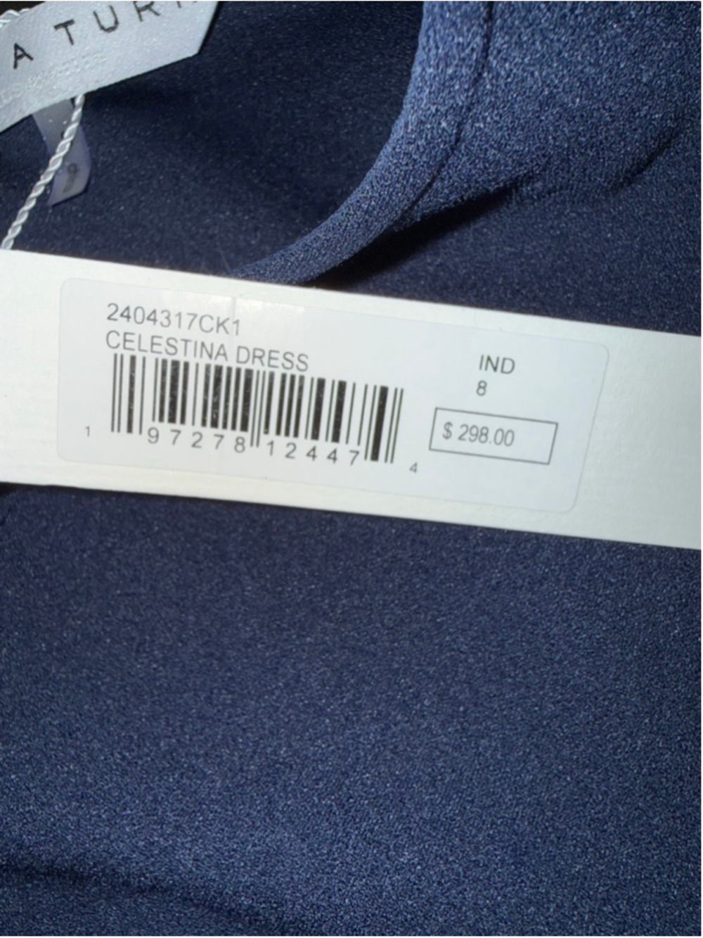 Women's Trina Turk Navy Celestina Mini Dress w/ Pleated Cape Sleeves Size 8 NEW - Picture 13 of 14